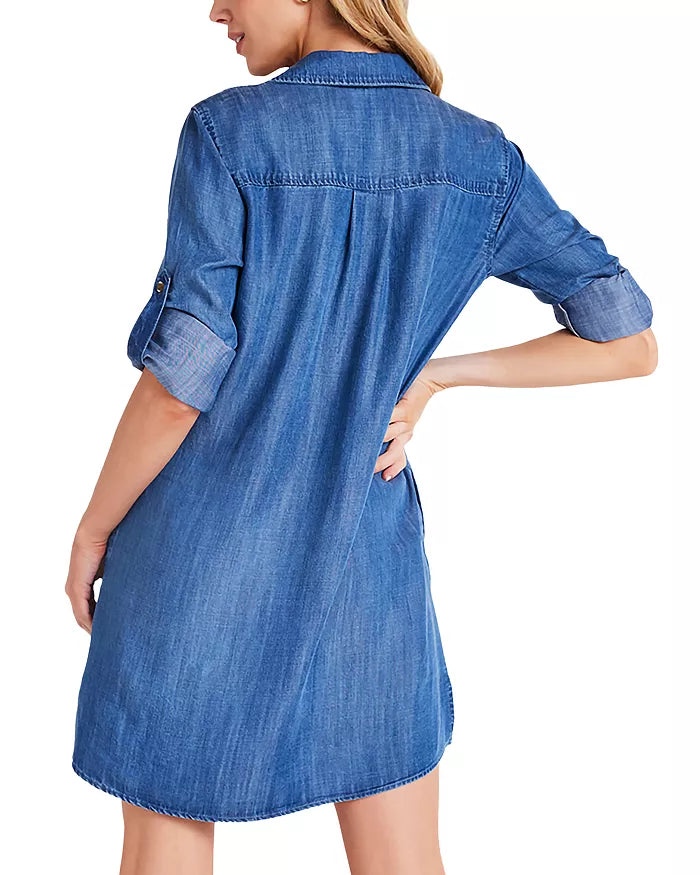 Fashion Denim V-Neck Long sleeves Shirt