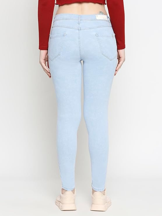 Skinny Fit Mid-Rise Ankle Length Jeans for Women