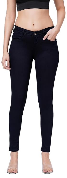 Skinny Fit Mid-Rise Ankle Length Jeans for Women