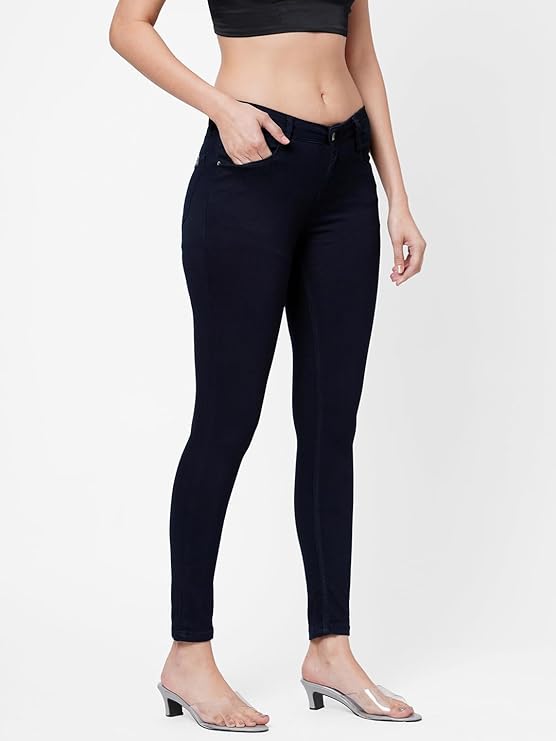 Skinny Fit Mid-Rise Ankle Length Jeans for Women