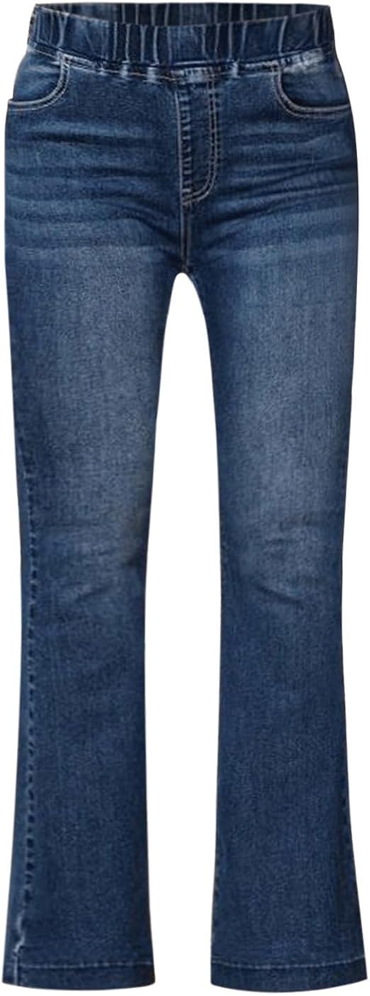 Trendy Women's High-Waist Flared Tapered Distressed Jeans