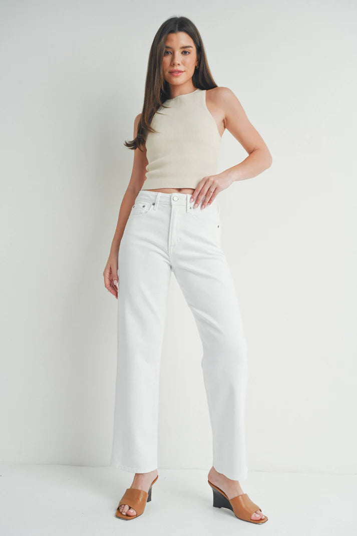 Classic White Straight Leg High-Rise Jeans