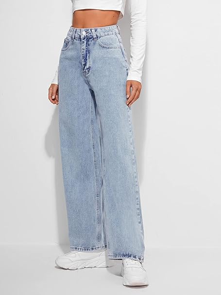 High Waist Straight Leg Mom Fit Jeans
