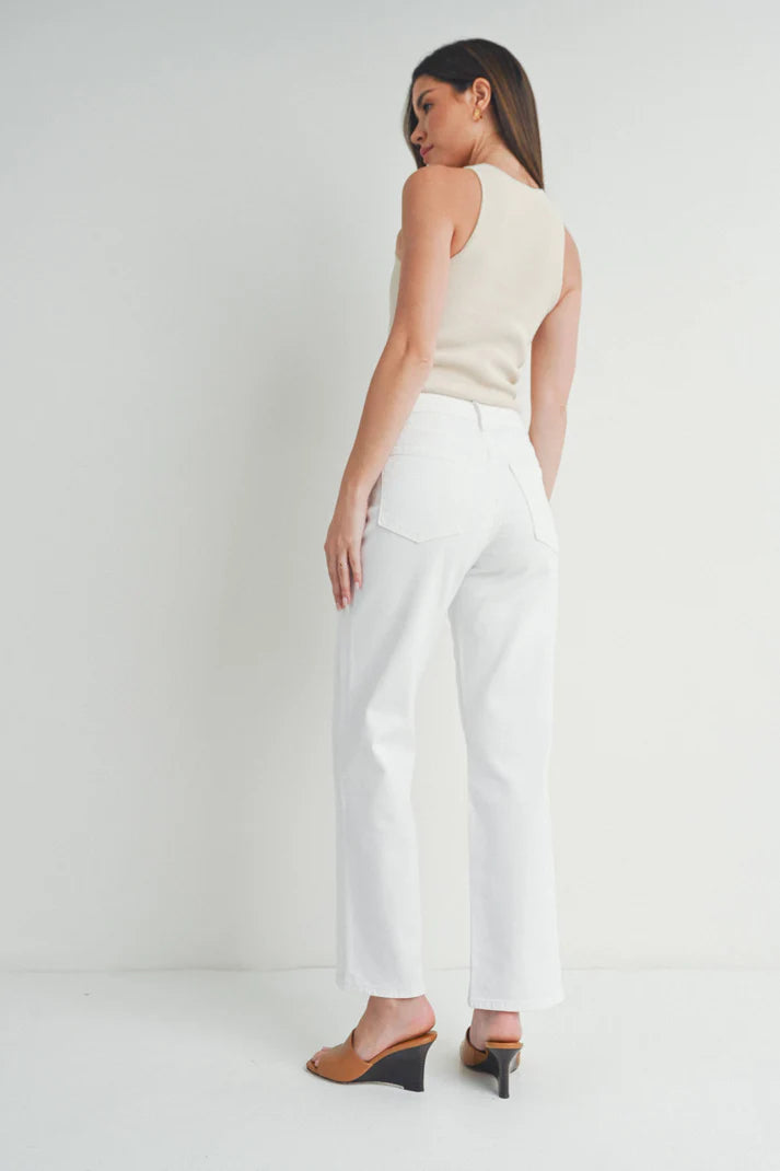 Classic White Straight Leg High-Rise Jeans