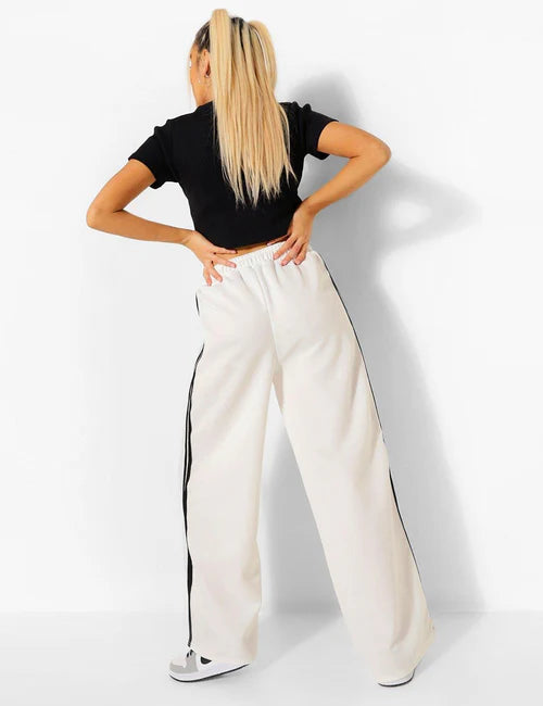Double Side Stripe Wide Leg Trousers
