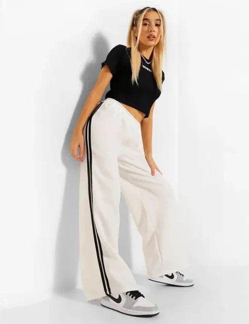 Double Side Stripe Wide Leg Trousers