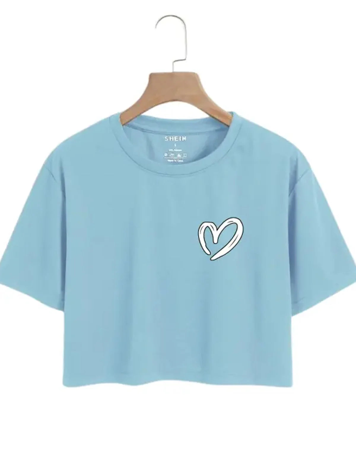 Stylish Heart Print Logo Tee for Women