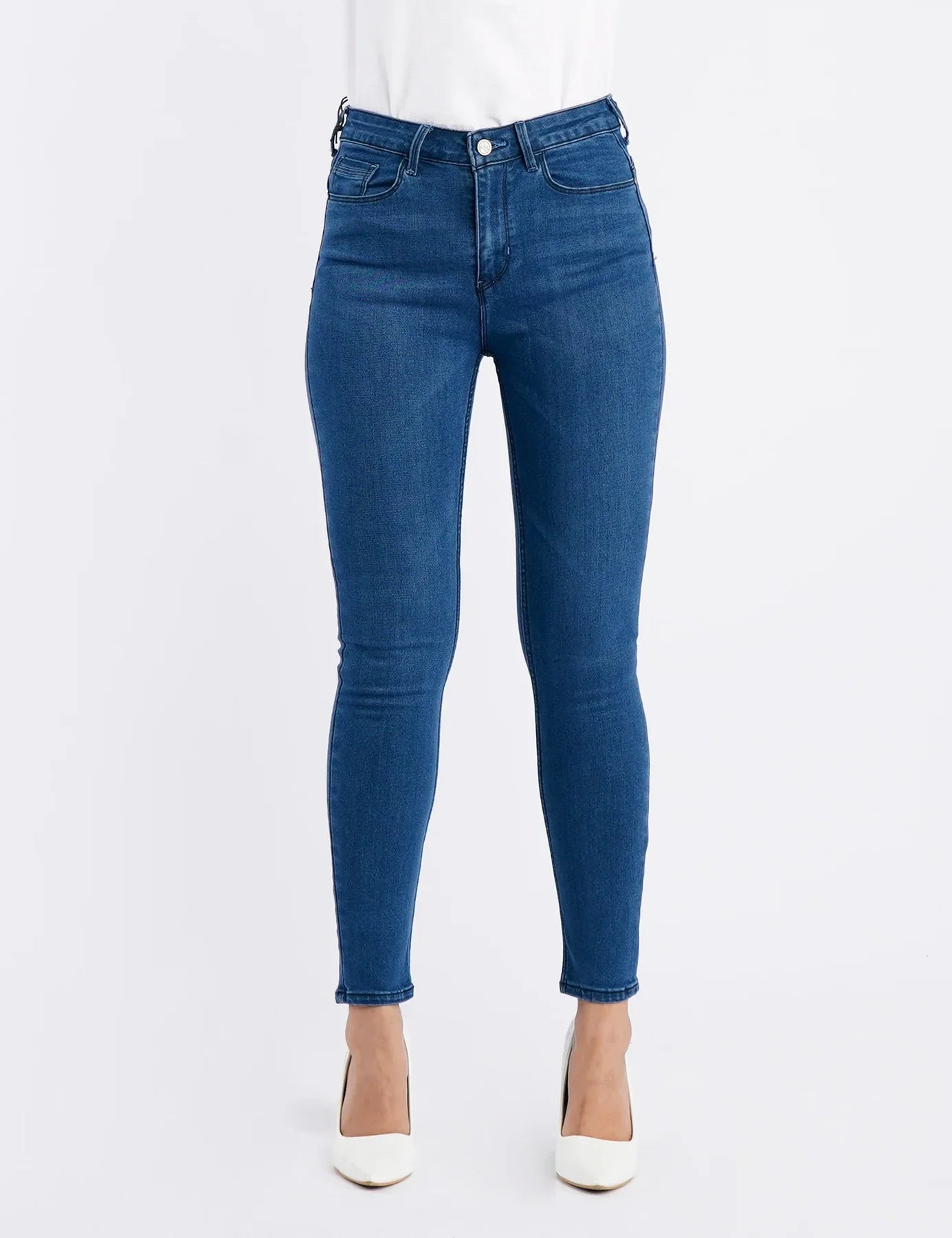 Skinny Fit Mid-Rise Ankle Length Jeans for Women