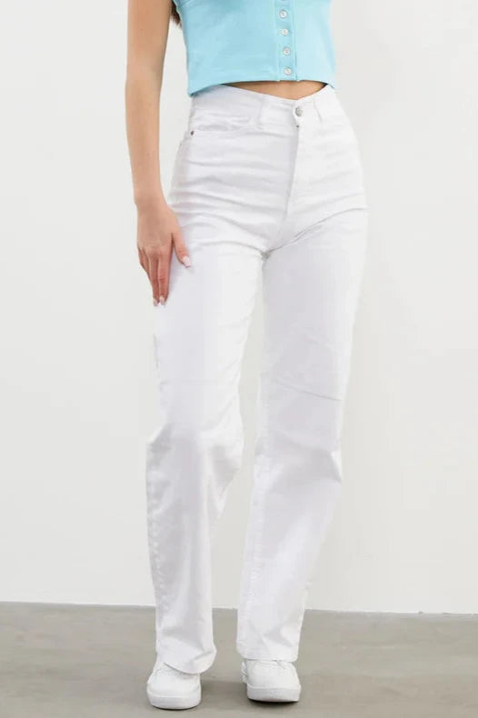 Highly Desirable Straight Leg White Jeans for Women