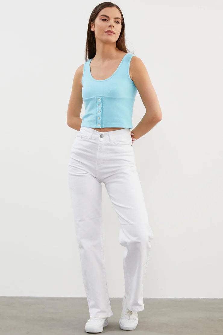 Highly Desirable Straight Leg White Jeans for Women