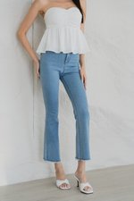 Women's High-Rise Boot Cut Ankle Jeans – Stretch Denim for Comfort & Style