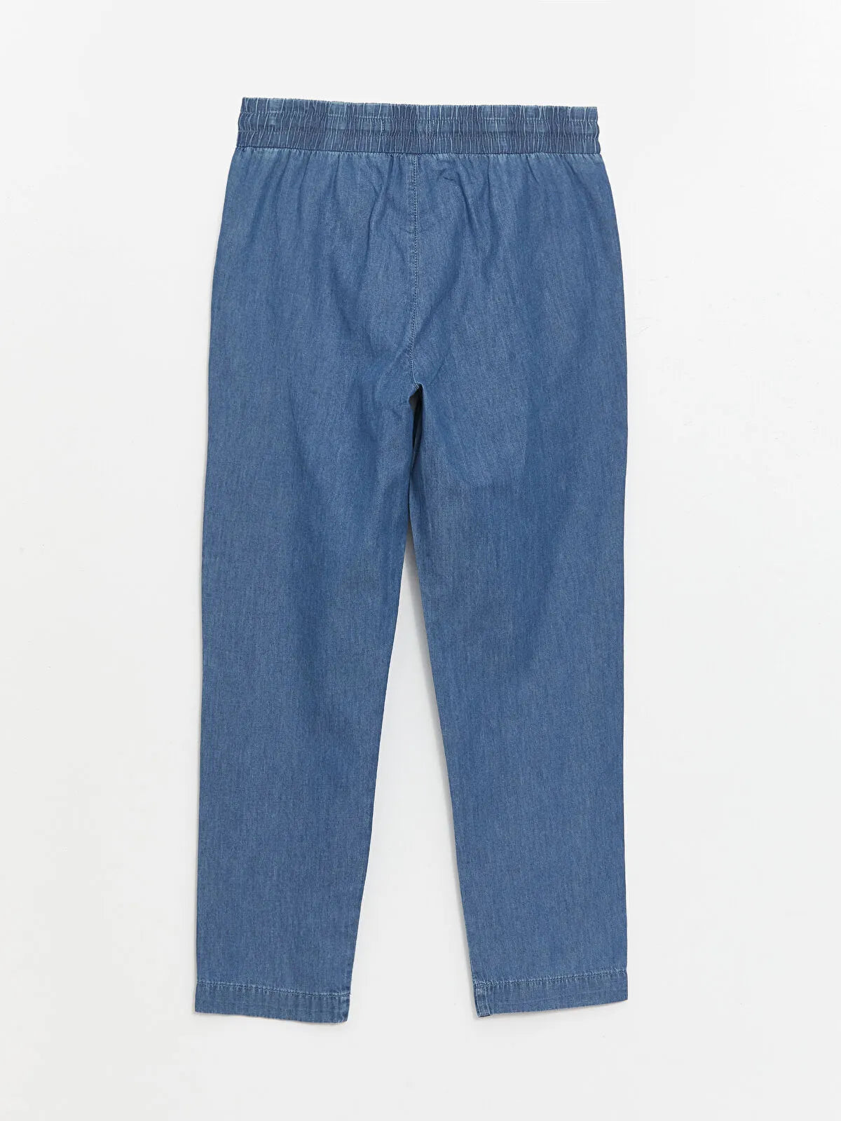 Casual Denim Elastic Waist Trousers for Women