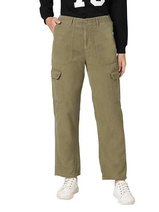 Straight Fit Mid-Rise Cargo Pants
