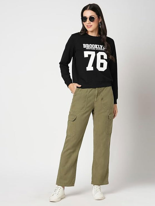 Straight Fit Mid-Rise Cargo Pants