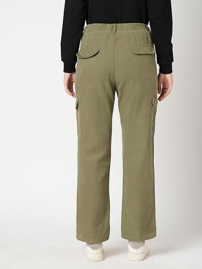 Straight Fit Mid-Rise Cargo Pants