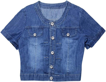 Women's Slim-Fit Cropped Denim Jacket