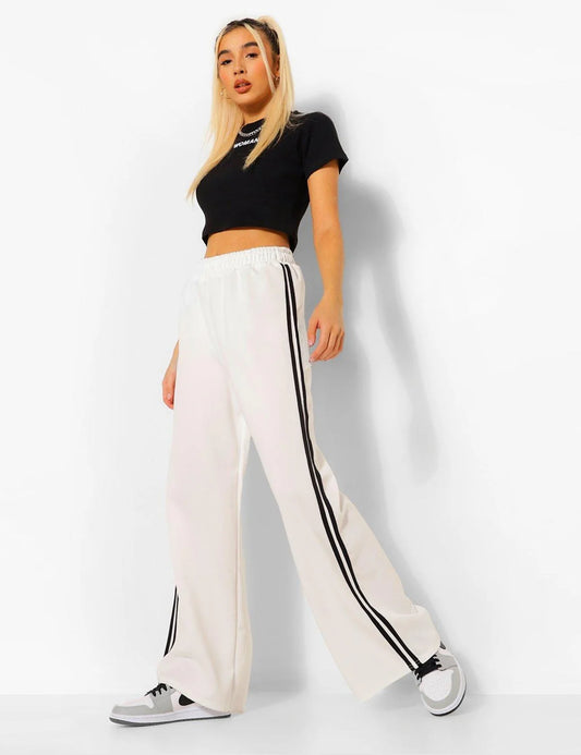 Double Side Stripe Wide Leg Trousers