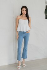 Women's High-Rise Boot Cut Ankle Jeans – Stretch Denim for Comfort & Style