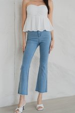 Women's High-Rise Boot Cut Ankle Jeans – Stretch Denim for Comfort & Style