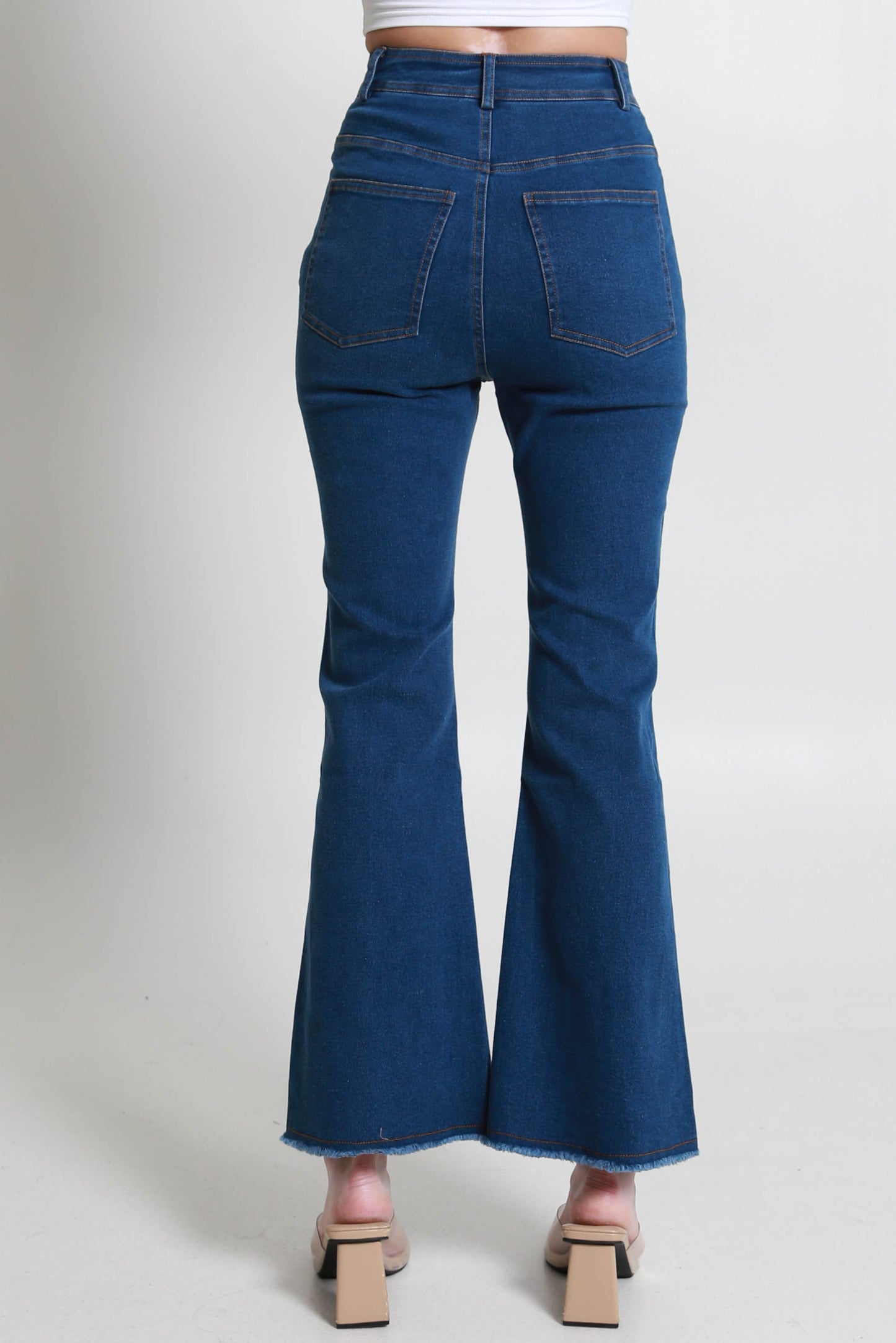 Women's High-Rise Boot Cut Ankle Jeans – Stretch Denim for Comfort & Style